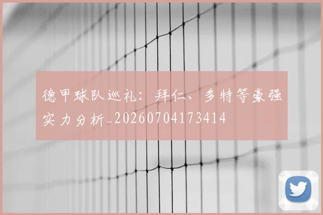德甲球队巡礼：拜仁、多特等豪强实力分析_20260704173414